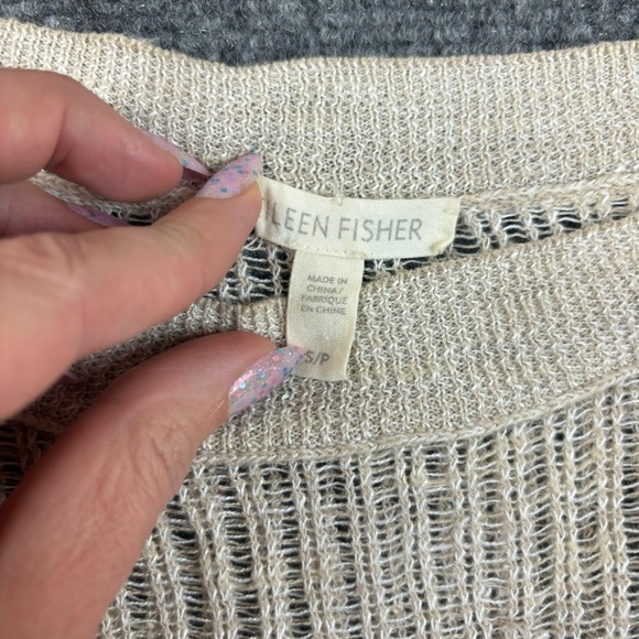 EILEEN FISHER Women’s Loose knit Sweater See through Cream colored size: Small - Picture 3 of 5